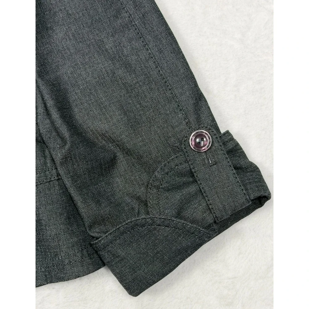 J Jill Jean Jacket Dark Denim Look Blazer Stretch Size Medium Comfy Workwear - Picture 6 of 8